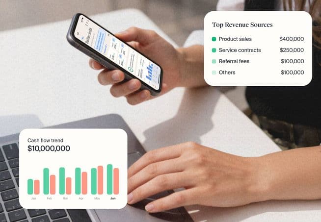 Dashboard mit Cashflow und geprüften Buchungen